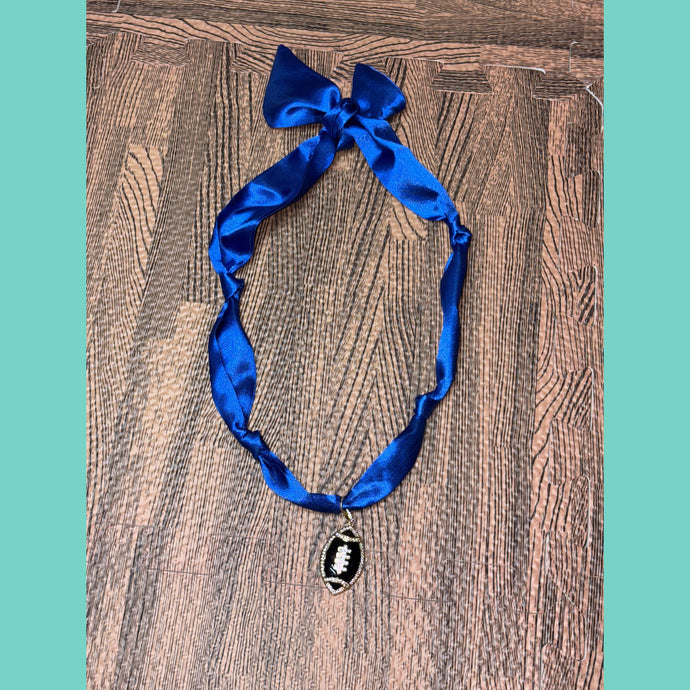 Royal Football Game Day Scarf Necklace