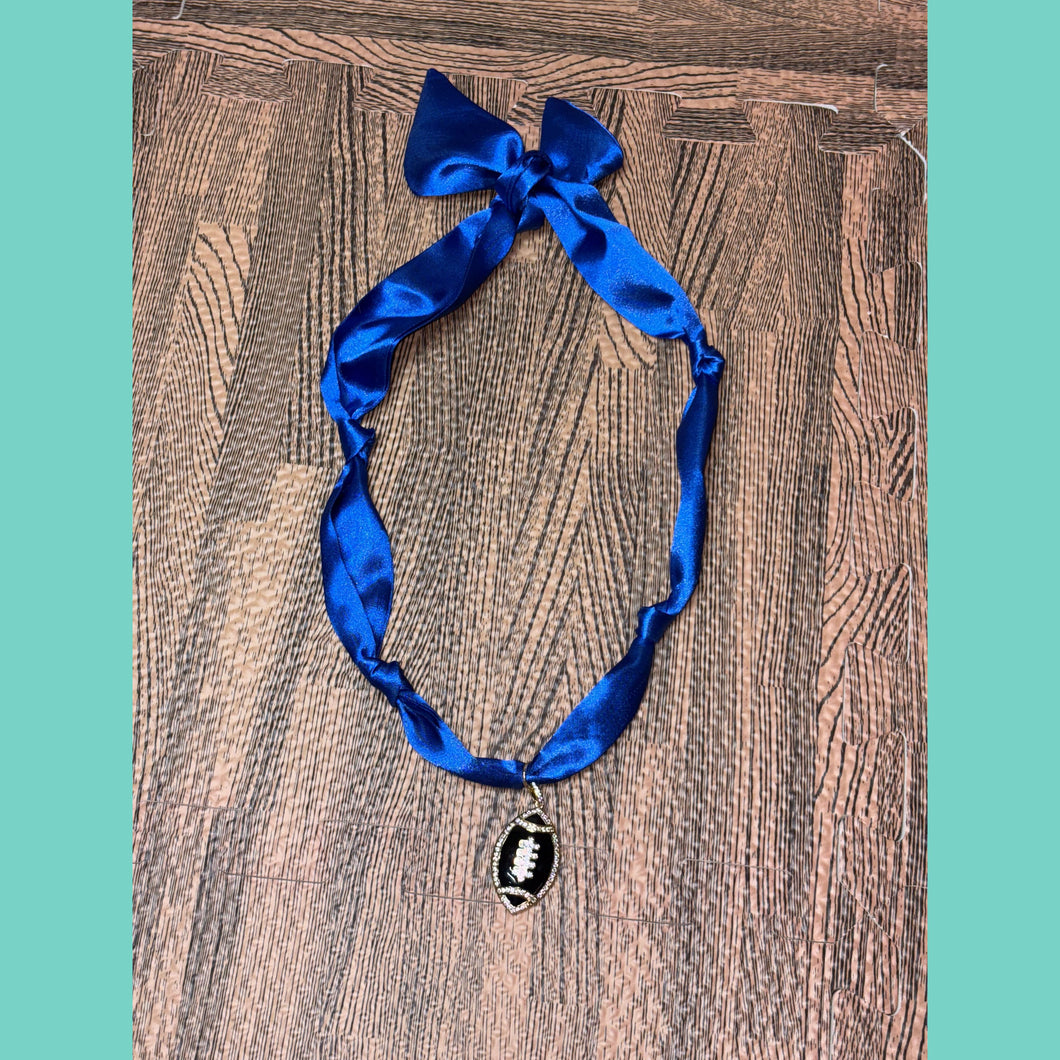 Royal Football Game Day Scarf Necklace