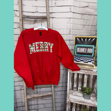 Checkered Green Merry Red Crewneck