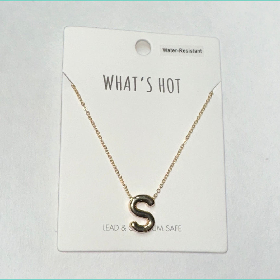 Bubble Initial S Necklace