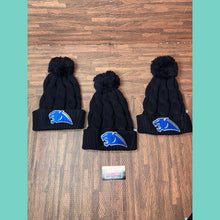 Panther Black Knit Pom Beanie