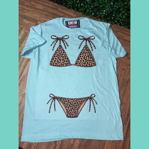 Leopard Bikini Cover Up Tee