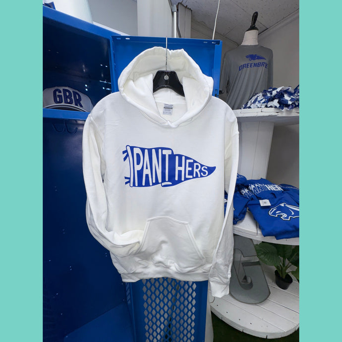White Out Panthers Pennant Flag Hoodie 25