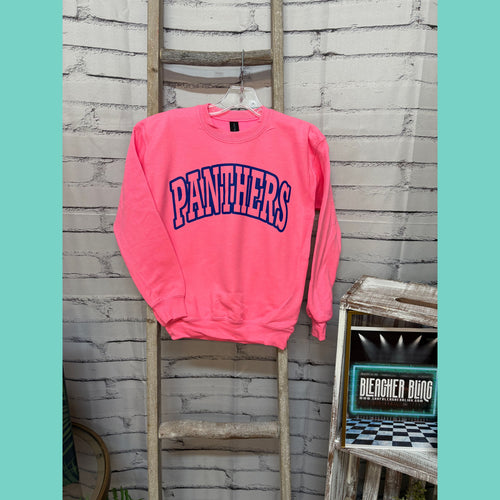 Neon Pink Panthers Crewneck
