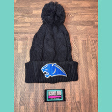 Panther Black Knit Pom Beanie