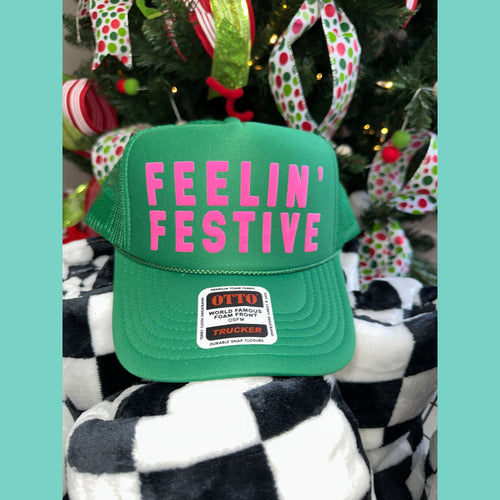 Feelin' Festive Green Trucker Hat