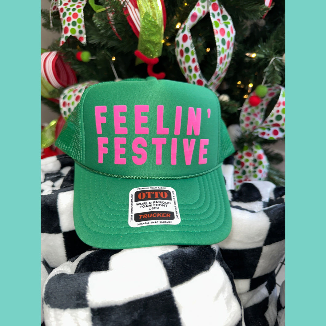 Feelin' Festive Green Trucker Hat