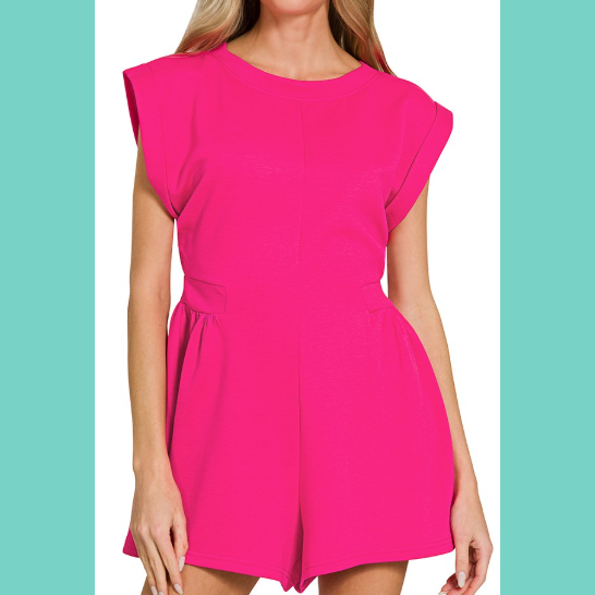 The Everywhere Romper In Hot Pink