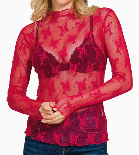 Red Lace Top