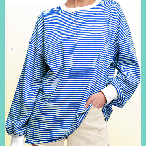 Royal Crewneck Stripe Long Sleeve Top