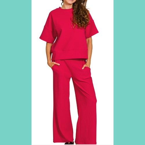Ruby Ribbed Knit Set