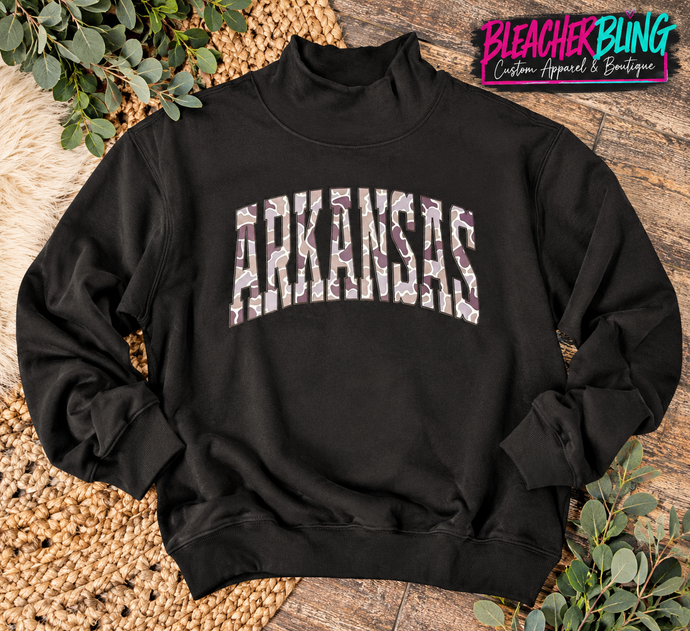 Arkansas Camo Mockneck Sweatshirt
