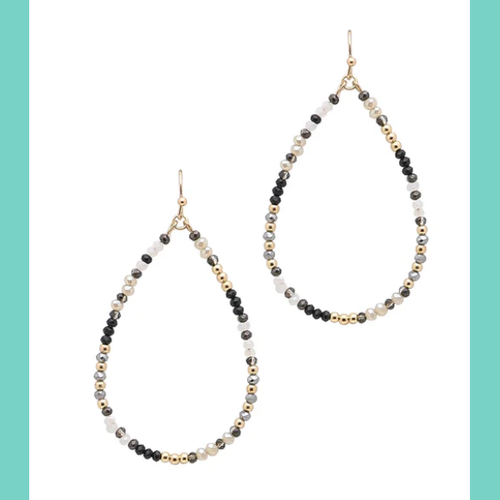 Black Multi Crystal Teardrop Earrings