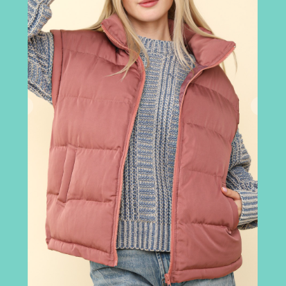 Mauve Puffer Vest