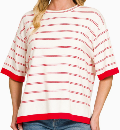 Ruby Stripe Short Sleeve Top