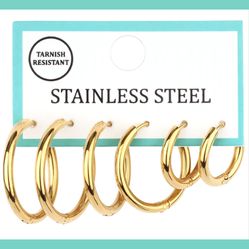 Gold Hoop Earring Set