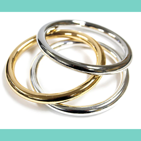 Set of 3 Gold and Silver Bangle Set