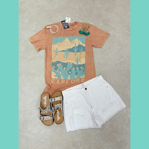 Explore Mineral Wash Graphic Tee