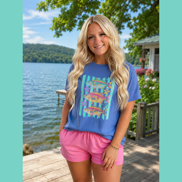 Comfort Colors Triple Fish Graphic Tee
