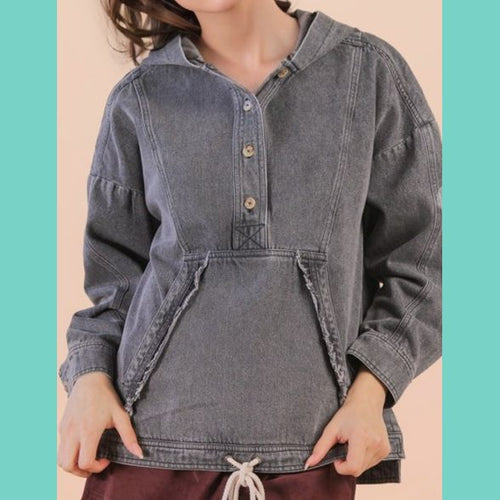 Smoky Denim Hoodie