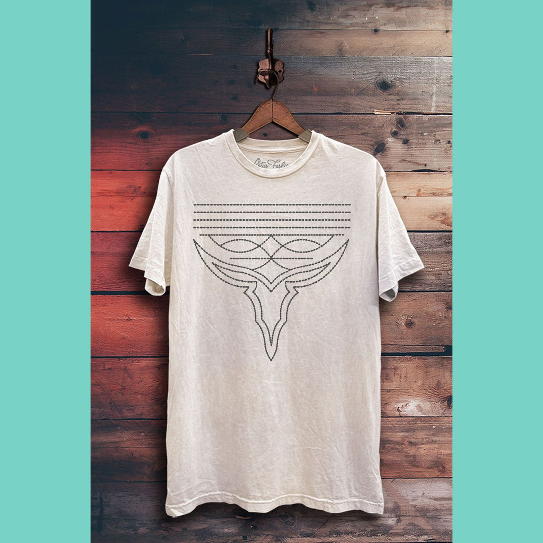 Western Boot Stitch Mineral Washed Graphic Tee