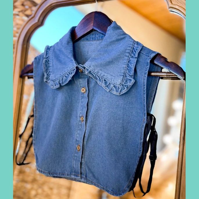 Denim Days Ruffle Faux Collar