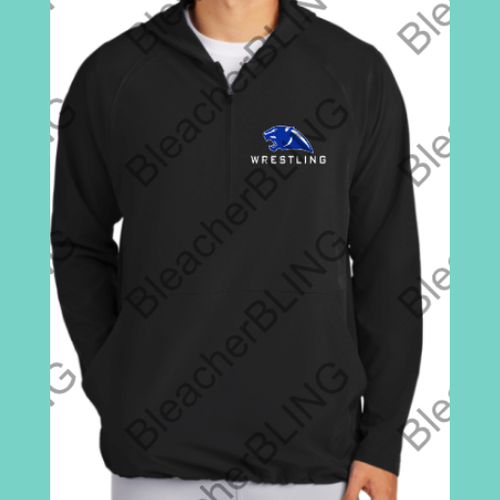 Panther Wrestling 1/2-Zip Long Sleeve Hooded Jacket