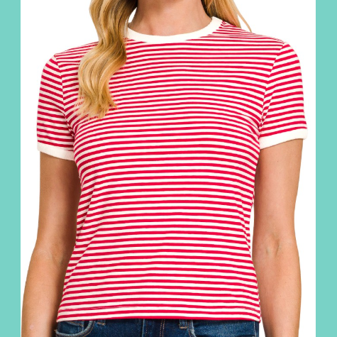 Red Crush Stripe Top