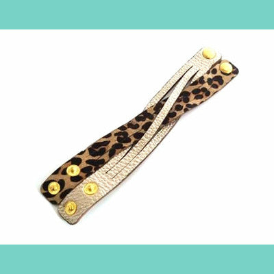 Cheetah Print Gold Wrap Bracelet