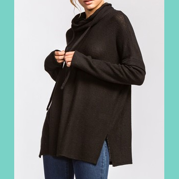 Boomer Solid Cowl Neck Tunic