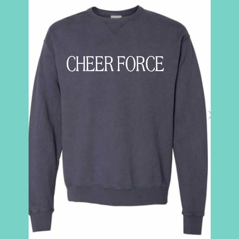 CHEER FORCE Garment Dyed Crewneck Sweatshirt