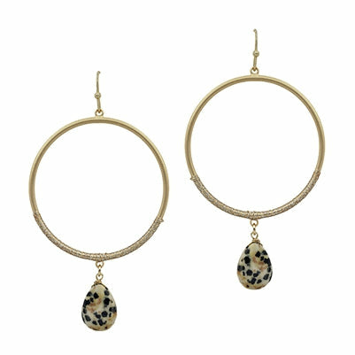 Dalmation Natural Stone Earring