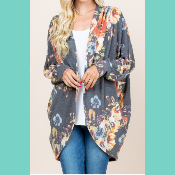 Floral Hacci Brush Circle Cardigan