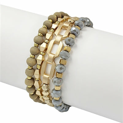 Gold & Gray Bracelet Set