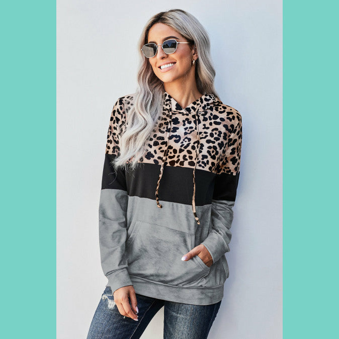 Leopard/Gray Tie Dye Hoodie