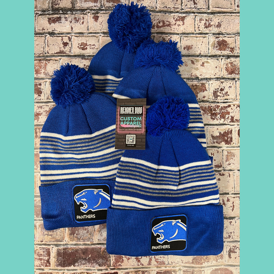 PANTHER Square Patch Pom Beanie
