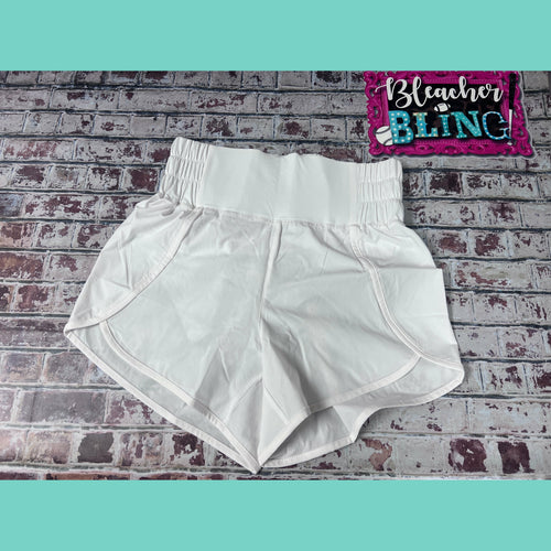MB High Waist Split Shorts - White