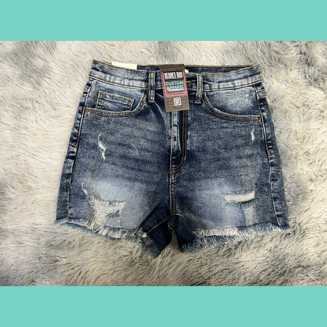 SP High Rise Distressed Stretchy Shorts