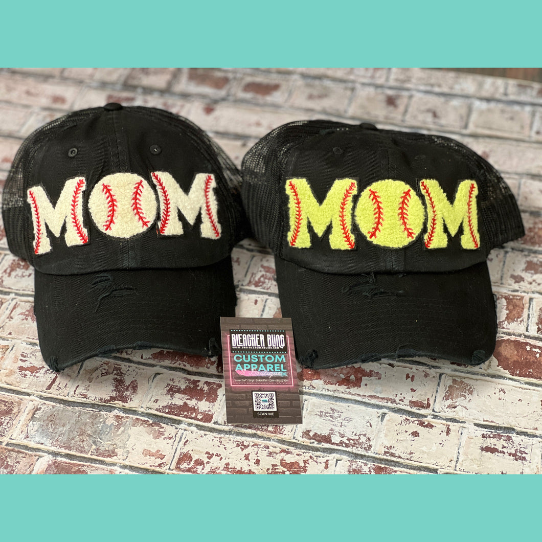 Custom Baseball Mom Number Patch Hat