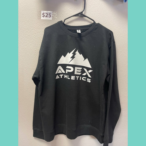 Black Crewneck Sweatshirt with White Apex Logo