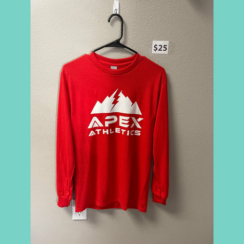 Red Long Sleeve T-shirt with White Apex Logo