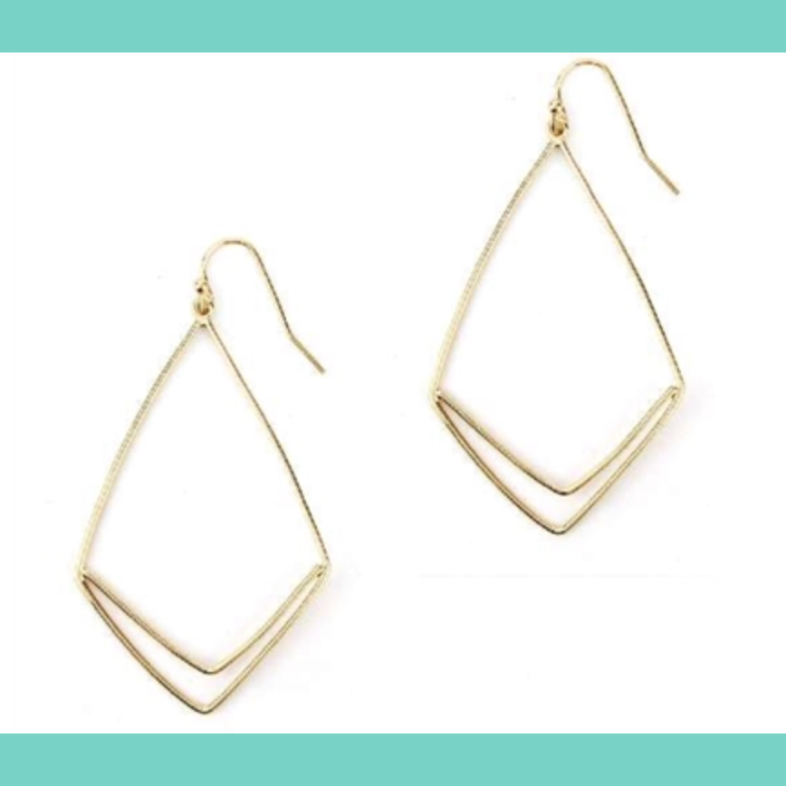 Gold Triangle Drop Earring