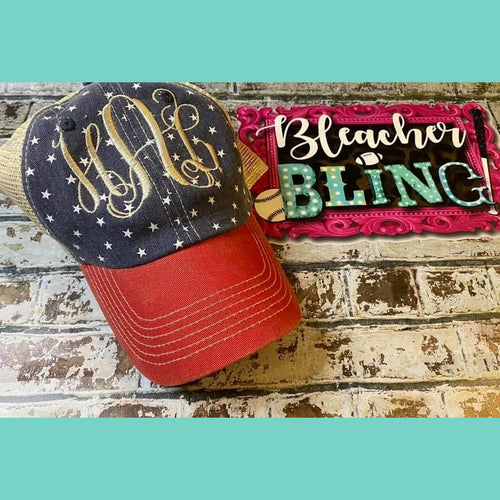 Freedom cap with monogram